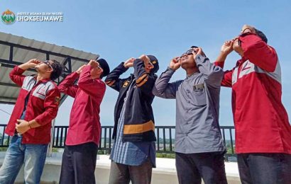 Jurusan Astronomi Islam Gelar Pengamatan Gerhana Matahari Parsial di Observatorium Ilmu Falak IAIN Lhokseumawe
